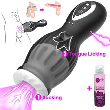 Male Masturbaters Automatic HandsFree Sucking Licking Cup Stroker Men Sex Toys