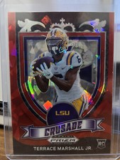 Terrace Marshall Jr -2021 Prizm Draft Picks  Crusade Red Cracked Ice Rookie Card