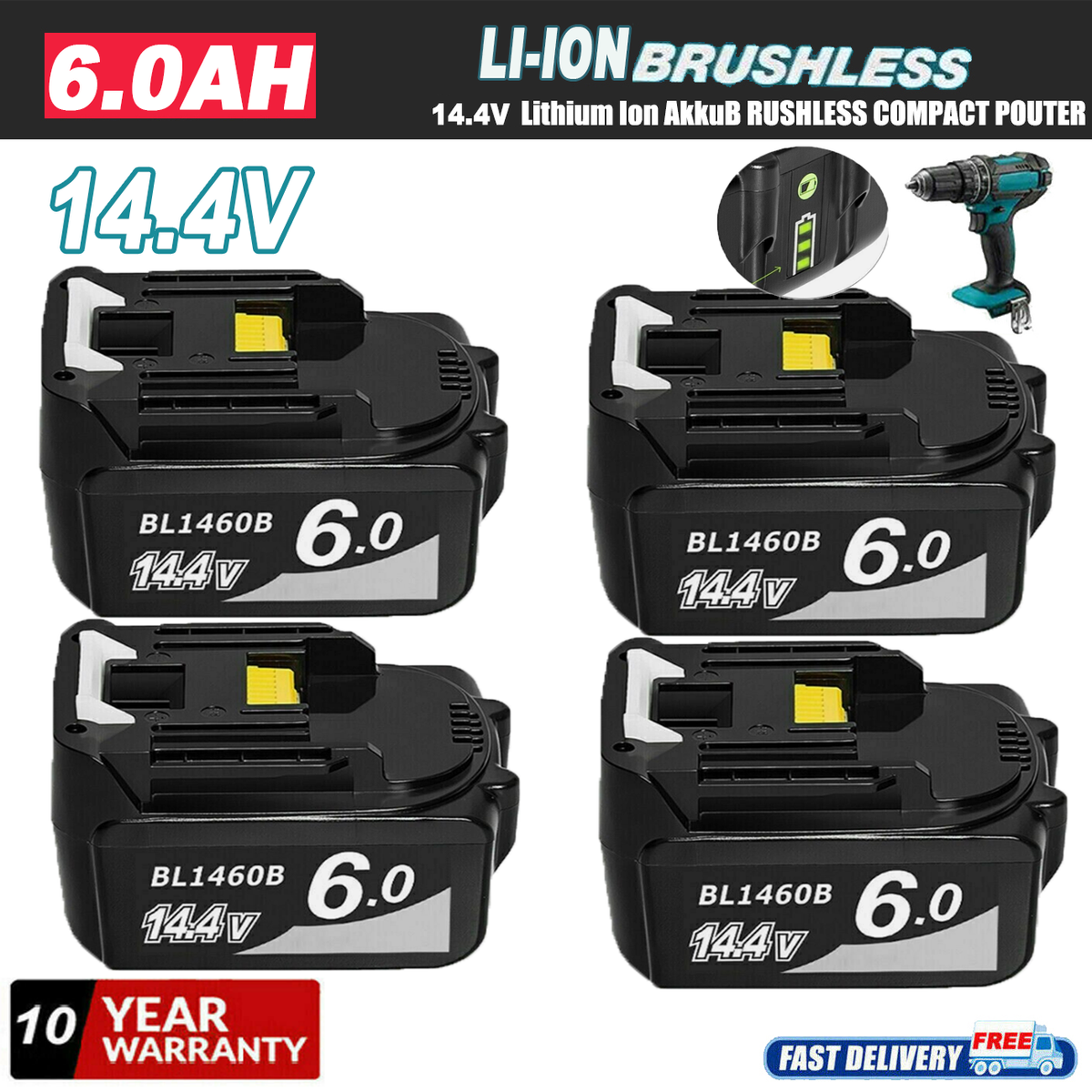 makita 1460B バッテリー Enelife マキタ 互換 バッテリー 【BL-1460B/HC】14.4V/6000mAh ＜高