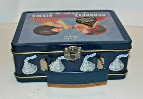 CAJA DE ALMUERZO HERSHEY'S BESOS DE ESTAÑO COLECCIONABLE DE COLECCIÓN CUBO LATA 7,5 X 6"" UN BESO PARA TI - Imagen 4 de 6
