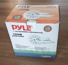 PYLE 4" Dual Cone Waterproof Stereo Speaker System 100W Rated Power PLMR41W NOB