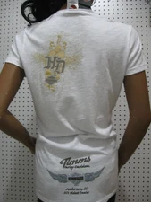 XL/L nwt Woman's HARLEY DAVIDSON *Inked Crest* Slub White Tee Shirt Top USA