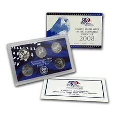 US Mint 2008 S State Quarters Clad Proof Set Complete Box & COA