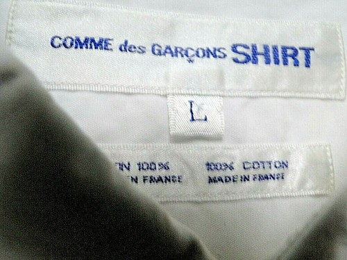 COMME DES GARCONS SHIRT WHITE PAINT SPLATTER FRONT  WHITE ON WHITE CH 50" - Afbeelding 8 van 9