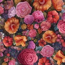 Mystical Unicorn Multi Packed Floral Cotton Fabric