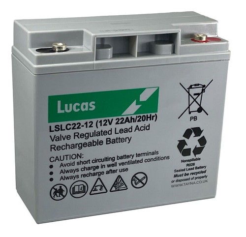 Lucas 12V 22AH Ultra Deep Cycle Fully Sealed VRLA AGM /GEL Rechargeable Battery - Picture 6 of 6
