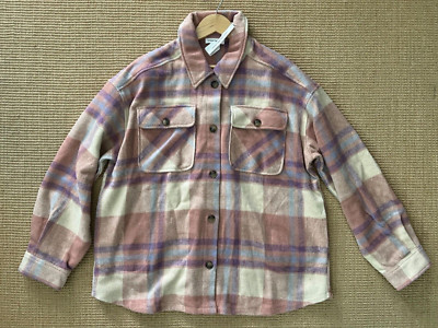 Urban Diction Multi Color Button Front Shirt Jacket with Pockets Size ...