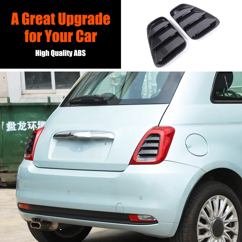 ABS Carbon Rear Tail Light Louvres Cover Trim For Fiat 500 Abarth 595 695 2016+ - image 3 of 4