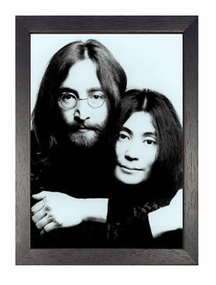 John Lennon Yoko Ono Love Hug englischer Sänger Poster Rock schwarz-weiß 