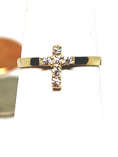 10kt Gold Children CZ Cross Ring-SIZE 3 1/2-Stamped  Guaranteed-FREE SHIPPPING 