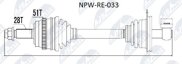 Arbre de transmission pour Renault Master II Kasten et Opel Movano