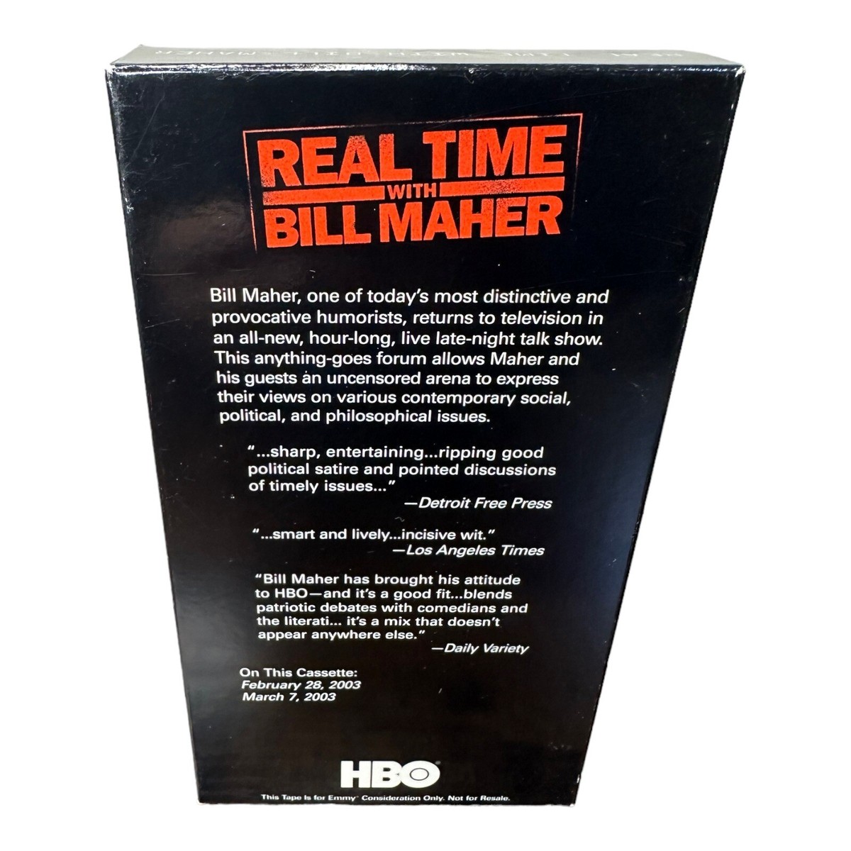 Real Time With Bill Maher (VHS) Episodes 2, Screening Copy)