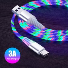 Glow Flow LED 3.0 USB Fast Charging Data Cable for Android and IPhone
