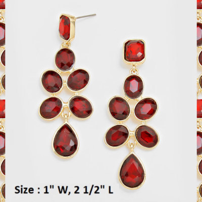 Crystal Rhinestone Wedding Cocktail Prom Patty Earrings Long Teardrop Oval Post