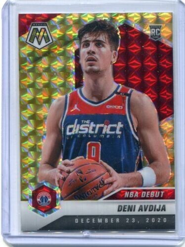 Deni Avdija Yellow Reactive Prizm RC 2020-21 Panini Mosaic NBA Debut A-23