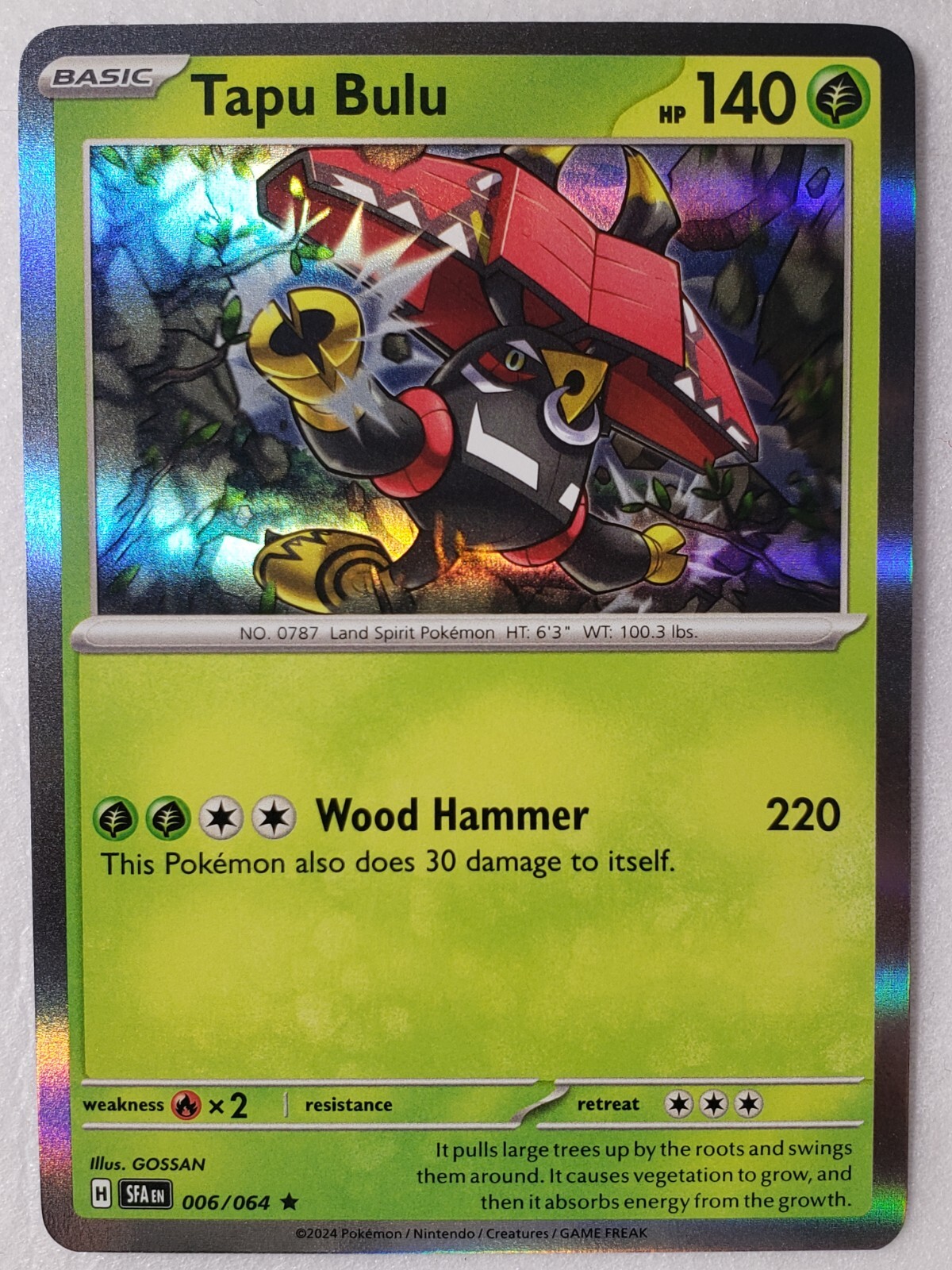 HOLO Tapu Bulu 006/064 NM / M - Shrouded Fable Pokemon Card - GOSSAN
