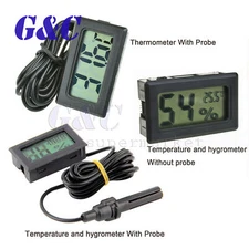 Aquarium Temperature Gauge LCD Digital Thermometer For Fish With 1/2M Probe
