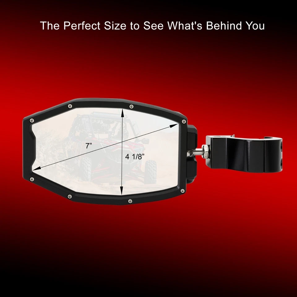 Tusk UTV LED Sideview Mirrors with 1 3/4'' - 1 7/8'' Roll Cage Bar Clamps Foto 2 de 4