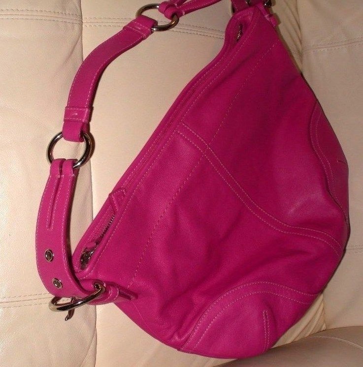 Coach Hobo Top Zip Raspberry Leather Hobo Shoulder Bag #3651 | eBay