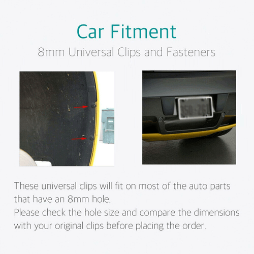 120PCS 8mm Bumper Clips Retainer Auto Car Plastic Rivets Fastener Fender Push - Foto 2 di 12