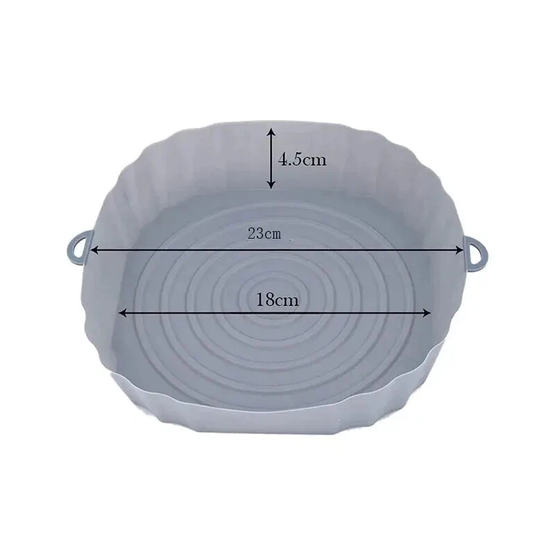 Air Fryer Silicone Baking Tray Non-Stick Reusable Round Mat Oven Microwave New