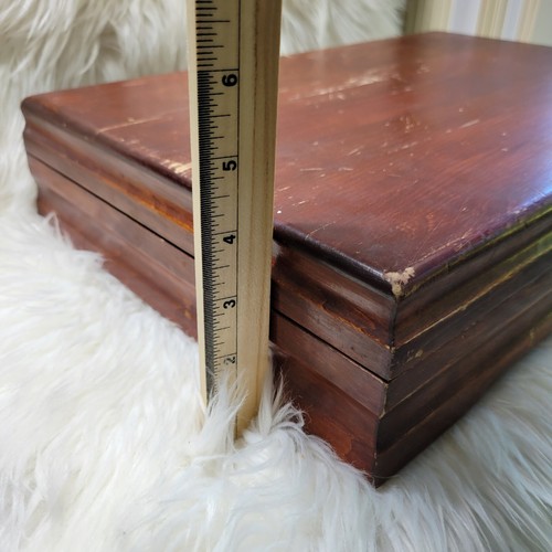 PIASTRA TUDOR VINTAGE ONIEDA Argenteria in legno posate antiappannamento scatola portaoggetti - Foto 6 di 7