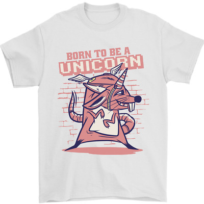 A Rat Born To Be a Unicorn Funny Mens T-Shirt 100% Cotton