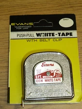 NOS! Evans 1/2" X 6' PUSH-PULL TAPE MEASURE 106W