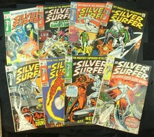 8 Silver Surfer ‘69 Marvel! 5, 9-11, 13, 15, 16 & 18! 2VF/NM 1VF+ 3FN/VF 2VG