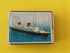 Boîte d'allumettes ancienne en bois contemporaine du Paquebot FRANCE