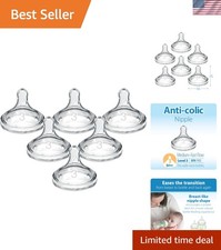 Anti-Colic Wide-Neck Silicone Nipples - Dr. Brown s Level 3 for 6m , 6 Count