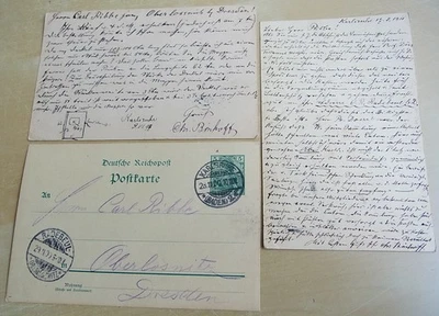 Buchbinder & Entomologe Christian BISCHOFF (1840-1929) 3 PKs KARLSRUHE 1897-1911 - Bild 1 von 4