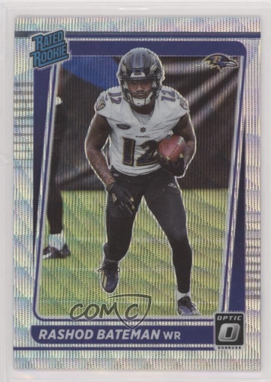 2021 Panini Donruss Optic Rated Wave Prizm /299 Rashod Bateman #210 Rookie RC