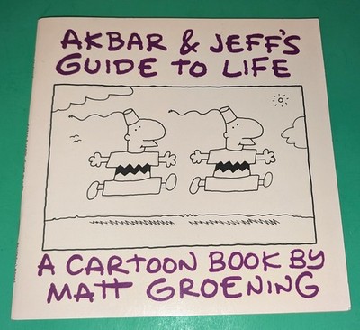 AKBAR & JEFFS GUIDE TO LIFE SIGNED MATT GROENING WITH DRAWING! FIRST EDITION