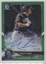 2018 Bowman Mega Box Chrome Mojo Refractor Green 57/99 Willie Abreu Auto 3f2