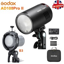 Godox AD100ProII AD100Pro II TTL HSS Pocket Flash Strobe Light + S3 Bracket