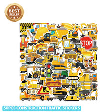 30PCS Construction Traffic Stickers for Kids Boys Girls, Engineering Vehicle Sti