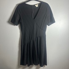 Shoshanna Black Sheath Dress Geometric Seam Detail Size 10