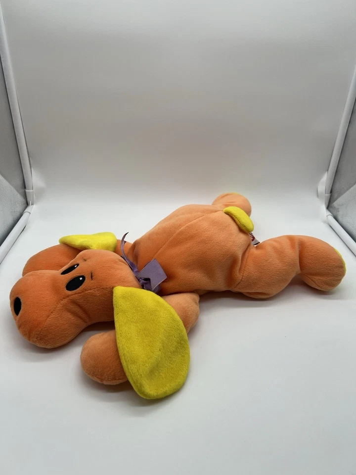 "Almohada de peluche Ty Pal Woof The Dog 14"" naranja y amarillo animal peluche juguete 1998" Foto 2 de 4