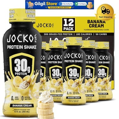 30g Sugar Free Grass Fed Protein Shakes - 12 Pack, KETO Friendly, Banana Flavor