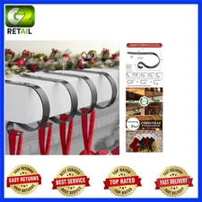 Kid-Friendly and Lightweight Christmas Stocking Holders - 4 Pack for Your Mantle