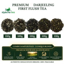 Darjeeling First Flush Tea Combo Sampler Pack 5x100g Loose Leaf Loose Tea 500g