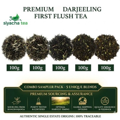 Darjeeling First Flush Tea (Combo Sampler Pack 5x100g) Loose Leaf Loose Tea 500g
