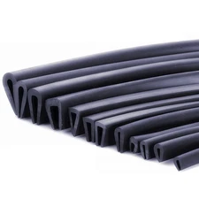 Black Rubber U Channel Edging Trim Seal Door Window Edge Protector Strip U-Shape