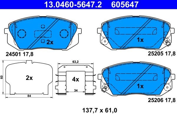 Bremsbelagsatz Scheibenbremse Vorderachse FüR Hyundai KIA I40 I CW Ix35 Van-image