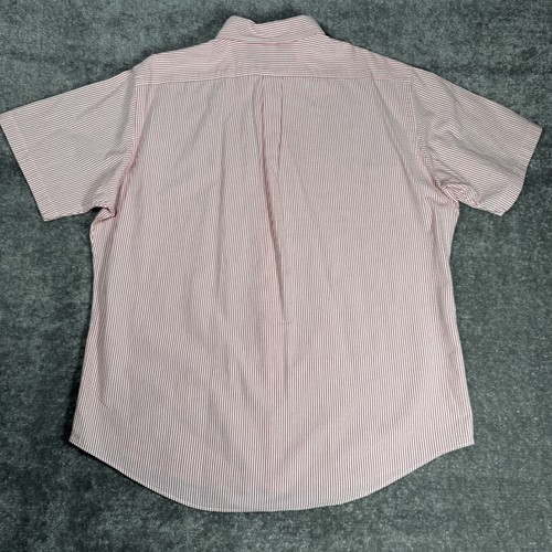 Ralph Lauren Shirt Men’s XL Pink Striped Seersucker Short Sleeve Custom Fit - Picture 3 of 6