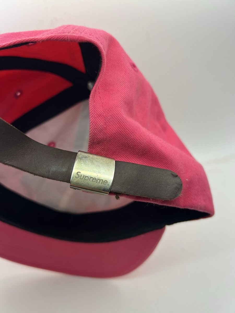 Rare Supreme Multicolor Twill Classic Logo 6 Panel Cap Hat Pink