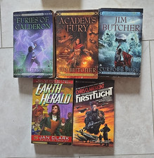 Lot of 5 Vintage Jan Clark, Jim Butcher & Chris Claremont Paperback Novel Books