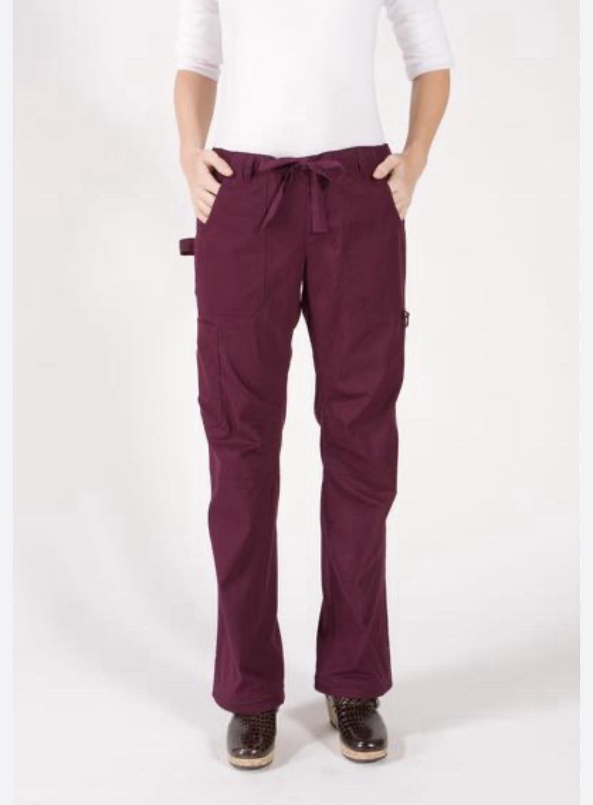 Koi Stretch S Tall Wine NWOT Lindsey  Cargo Scrub Pants