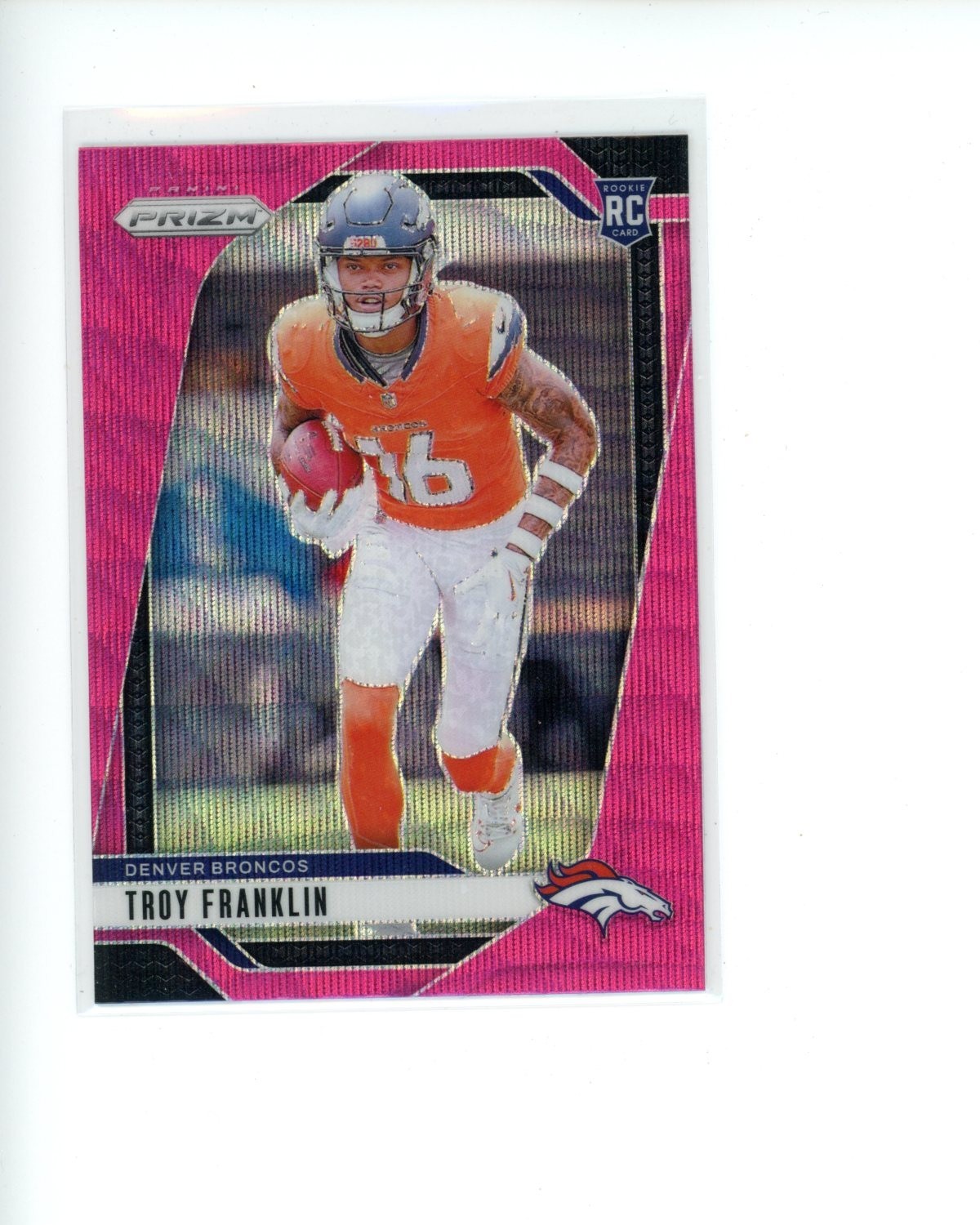 2024 Panini Prizm Pink Wave #393 Troy Franklin Rookie RC